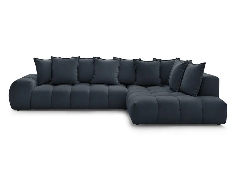 Ecksofa BOBOCHIC EVEREST Stoff mit Textur dunkelblau