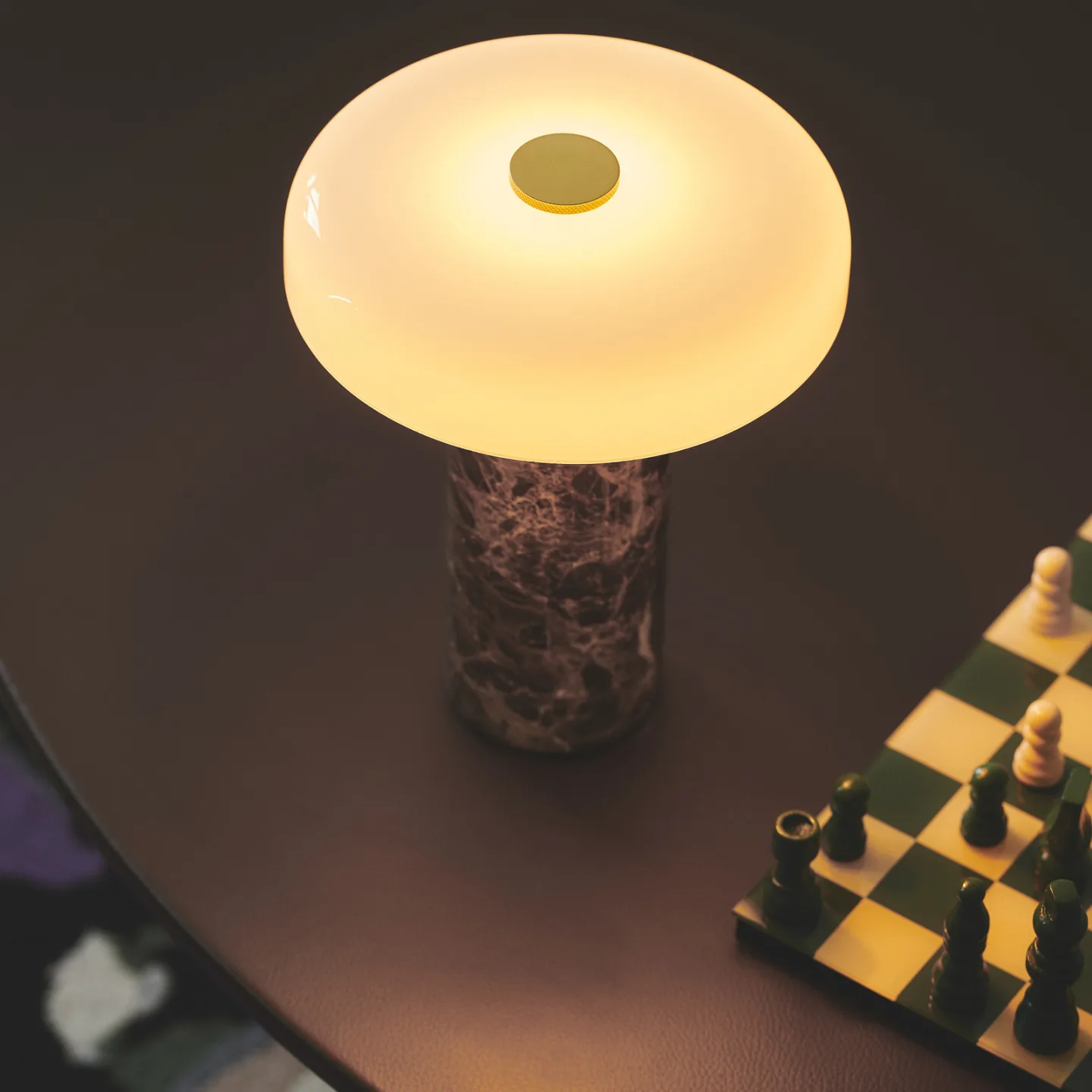 Design By Us Trip bordslampa Ø17x21 cm marmor Mörk emperador-blank opal