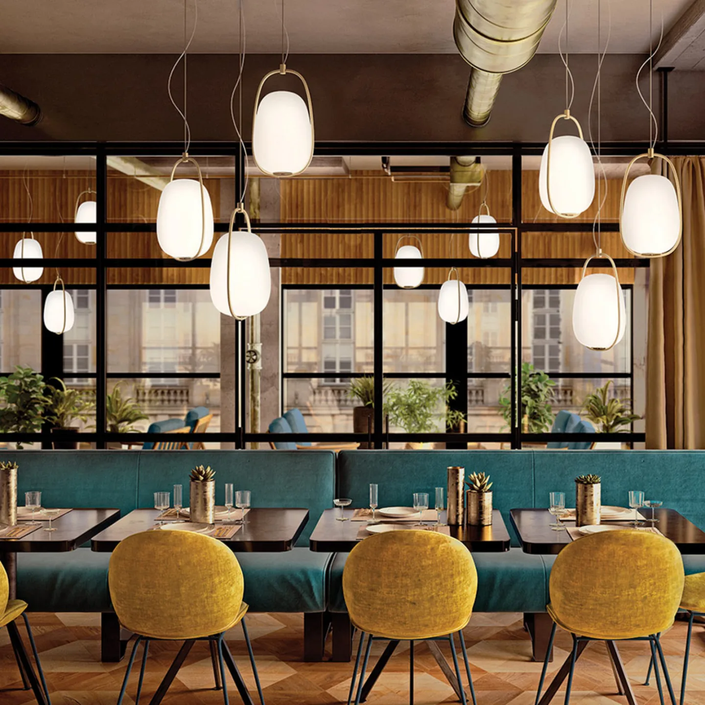 Lannà Pendelleuchte Brass - KDLN - Wohnzimmer - Design - Glas - Einflammig