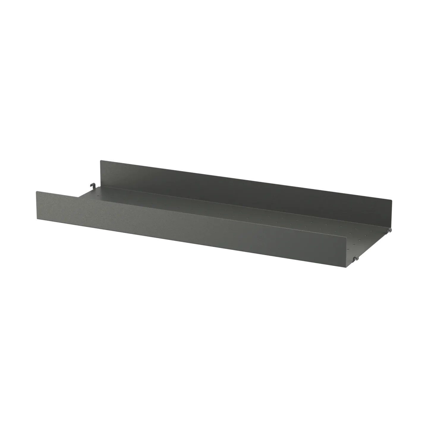 String String Regalboden Metall Dunkelgrau, 78x30 cm, hoher Rand