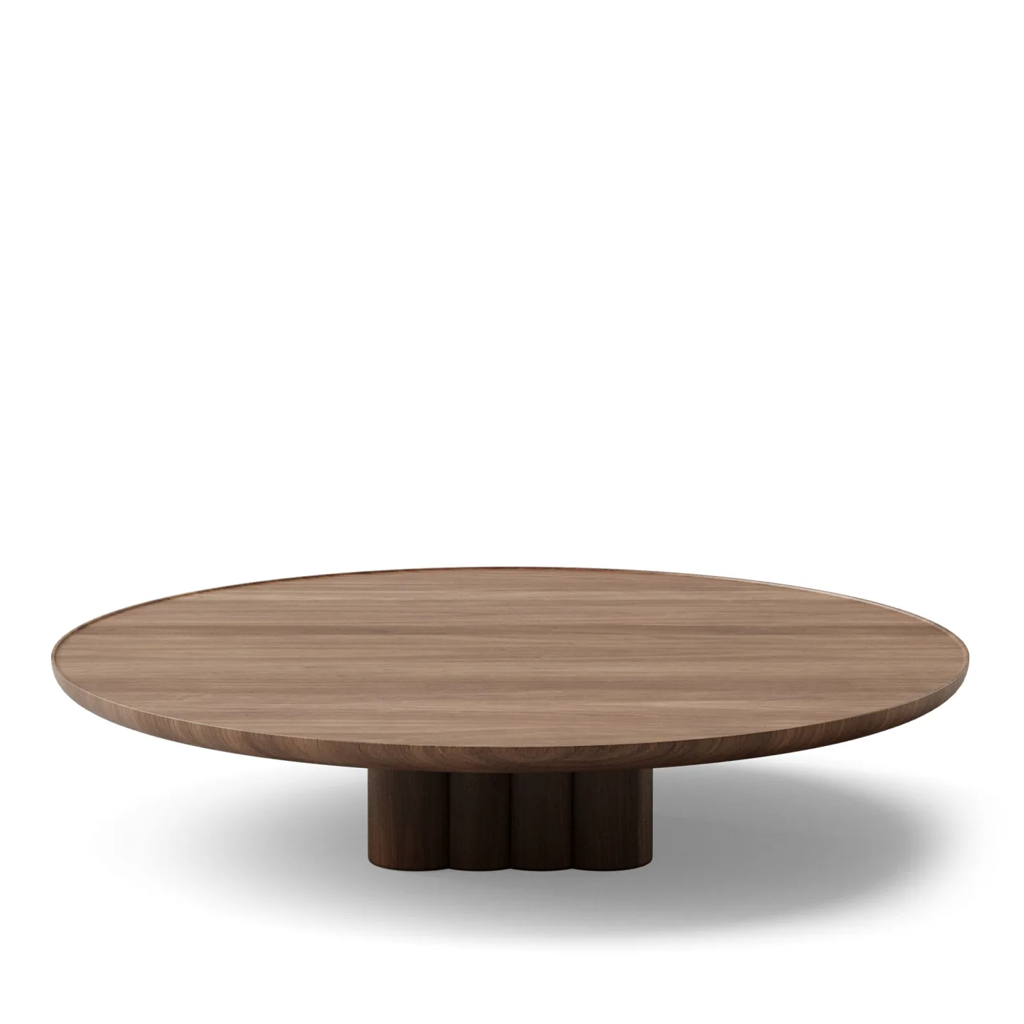 Dk3 - Plush Coffee Table Round Ø120 x H29 cm Walnut - oil - Soffbord - Jacob Plejdrup - Brun