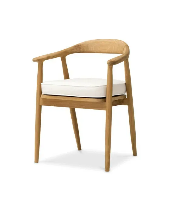 Beale spisestuestol teak flores off-white