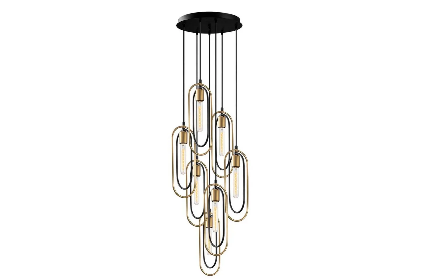 Taklampa Pindor Thre svart / guld - Svart