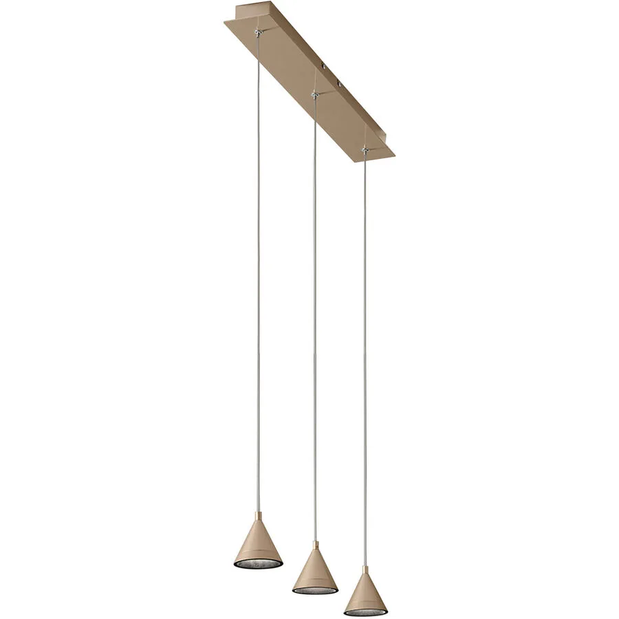 Pendellampe Dalia Gold Metall 65 cm 200 cm - Farbe: Gold edelmatt - LED - Lichtfarbe: Warmweiss - LED Energiesparlampen