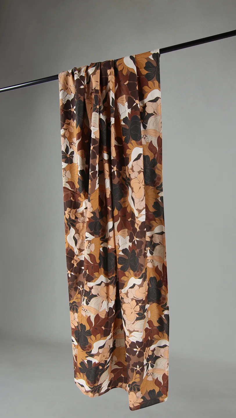 Gardiner - Bomullsgardin Asta (brun) (Størrelse: 140 x 250 cm)