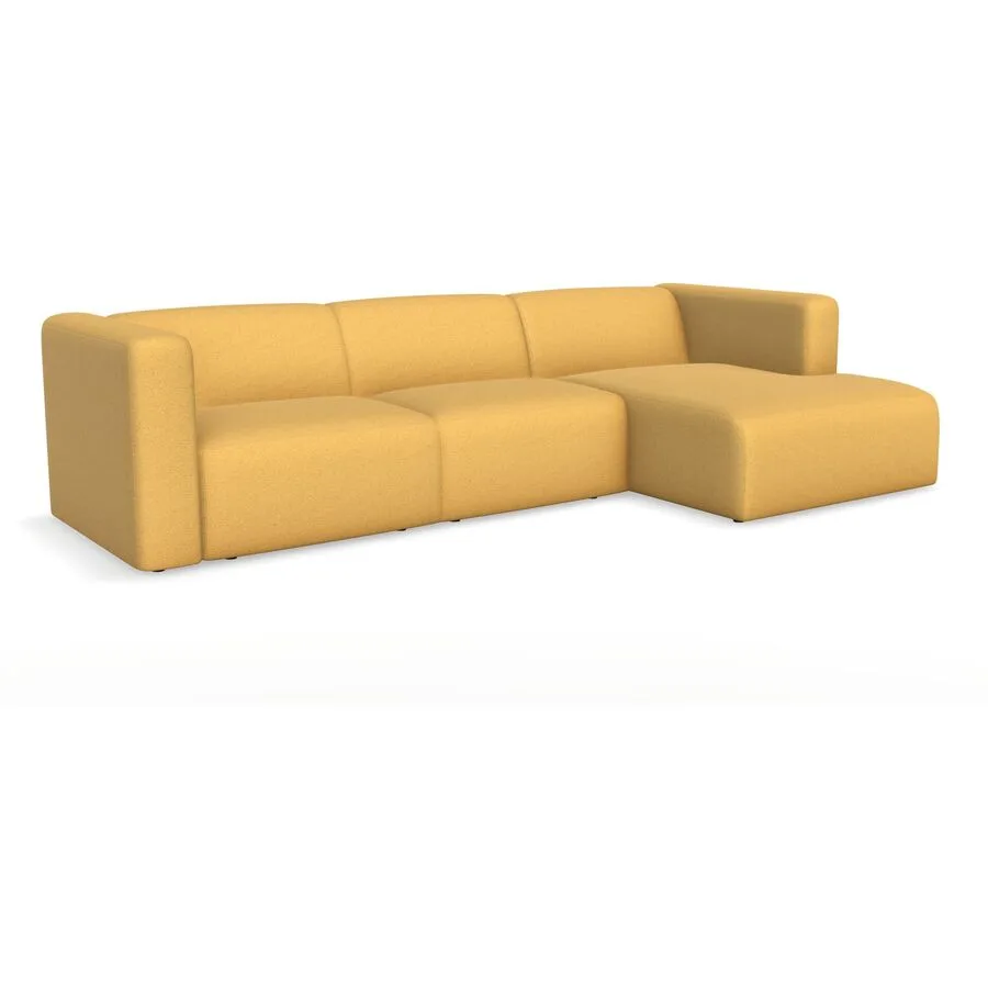 Ecksofa Melon Rechts Stoff OSAKA - 21 mustard B 111 T 154 cm - Möbel Konfigurator: Traummöbel individuell zusammenstellen