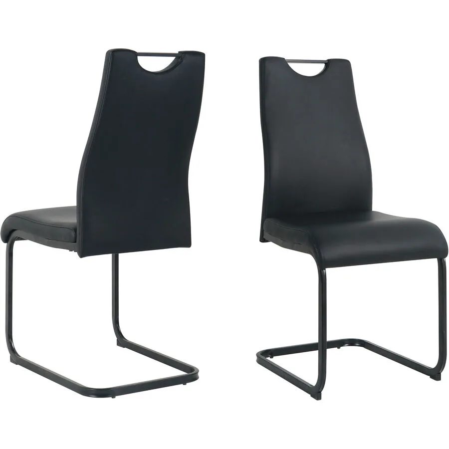 Stuhl 2er-Set Nira schwarz Kunstleder