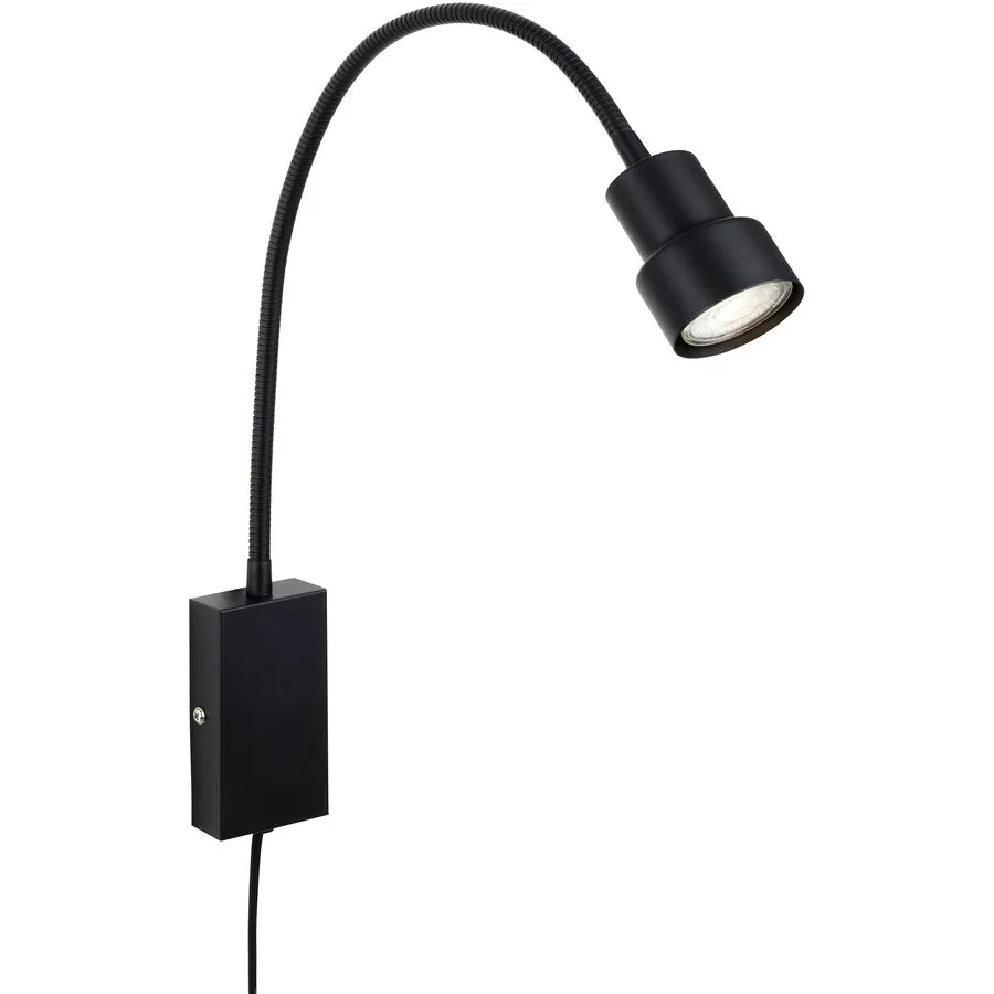 Wandlampe Pleno Schwarz Metall 6 cm 60 cm - LED - Lichtfarbe: Warmweiss - LED Energiesparlampen