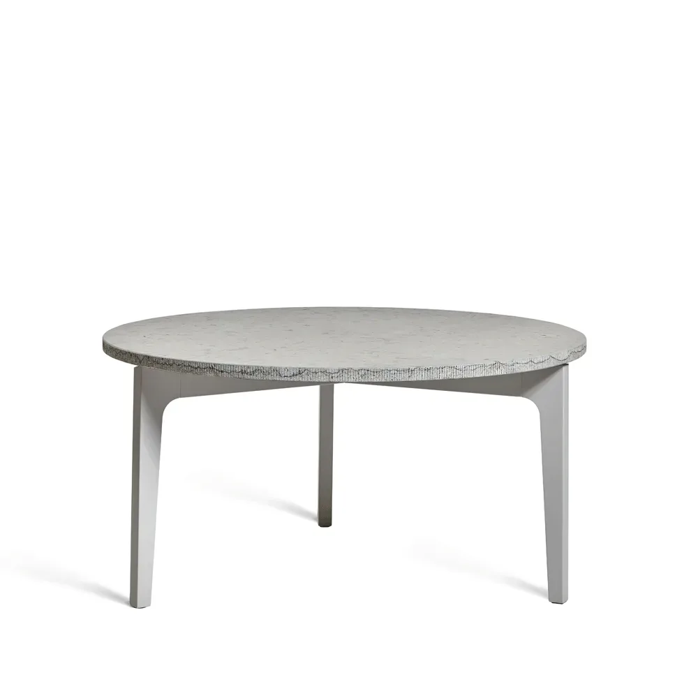 Mavis Höllviken Couchtisch Ø80 cm Kalkstein, hellgraßer Ständer