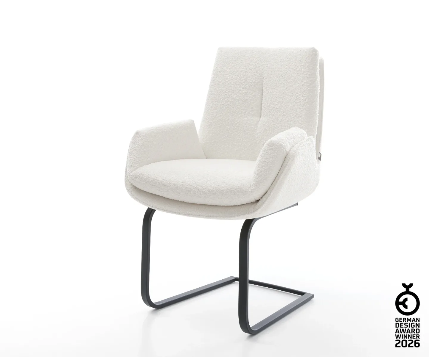 Freischwinger Clea-Flex Bouclé Creme-Weiß Freischwinger flach Schwarz