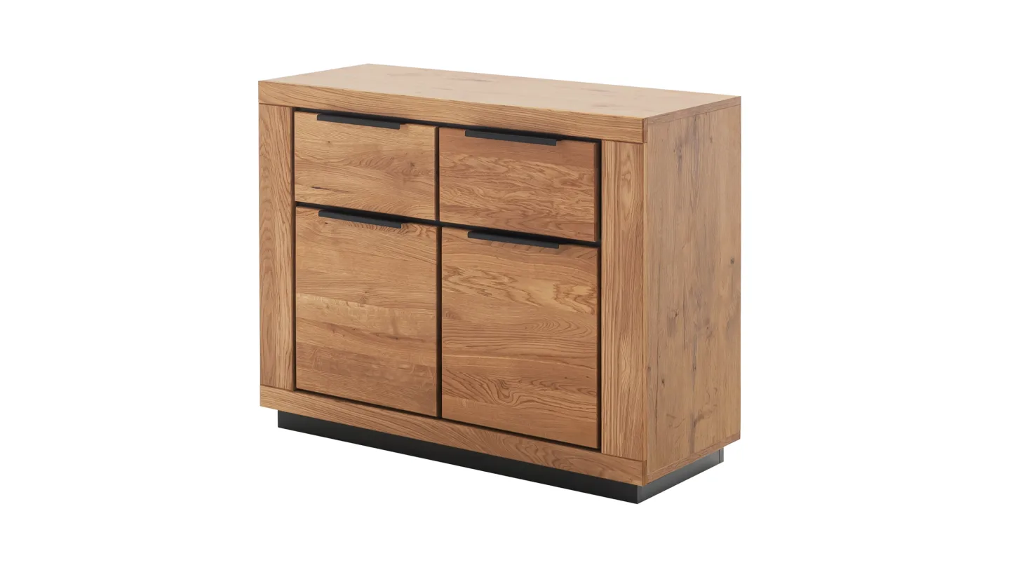 Kommode mit Schubladen Wildeiche geölt massiv 102 x 40 cm - GRENO