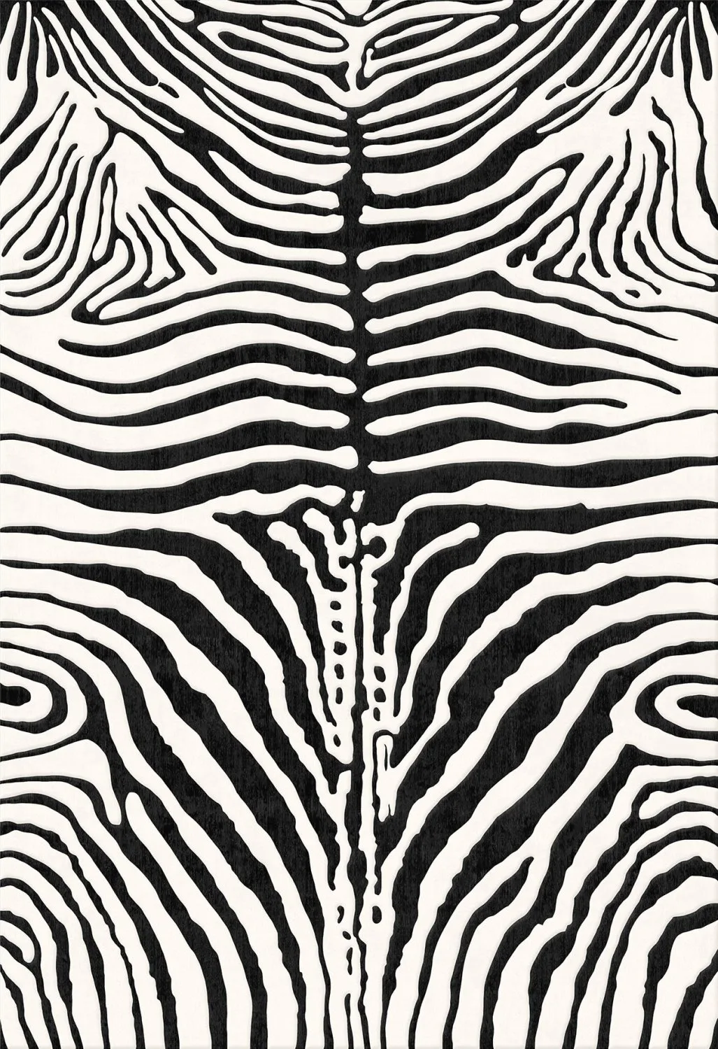 Wilton-teppe - Zebra (svart/hvit) (Størrelse: 200 x 280 cm)