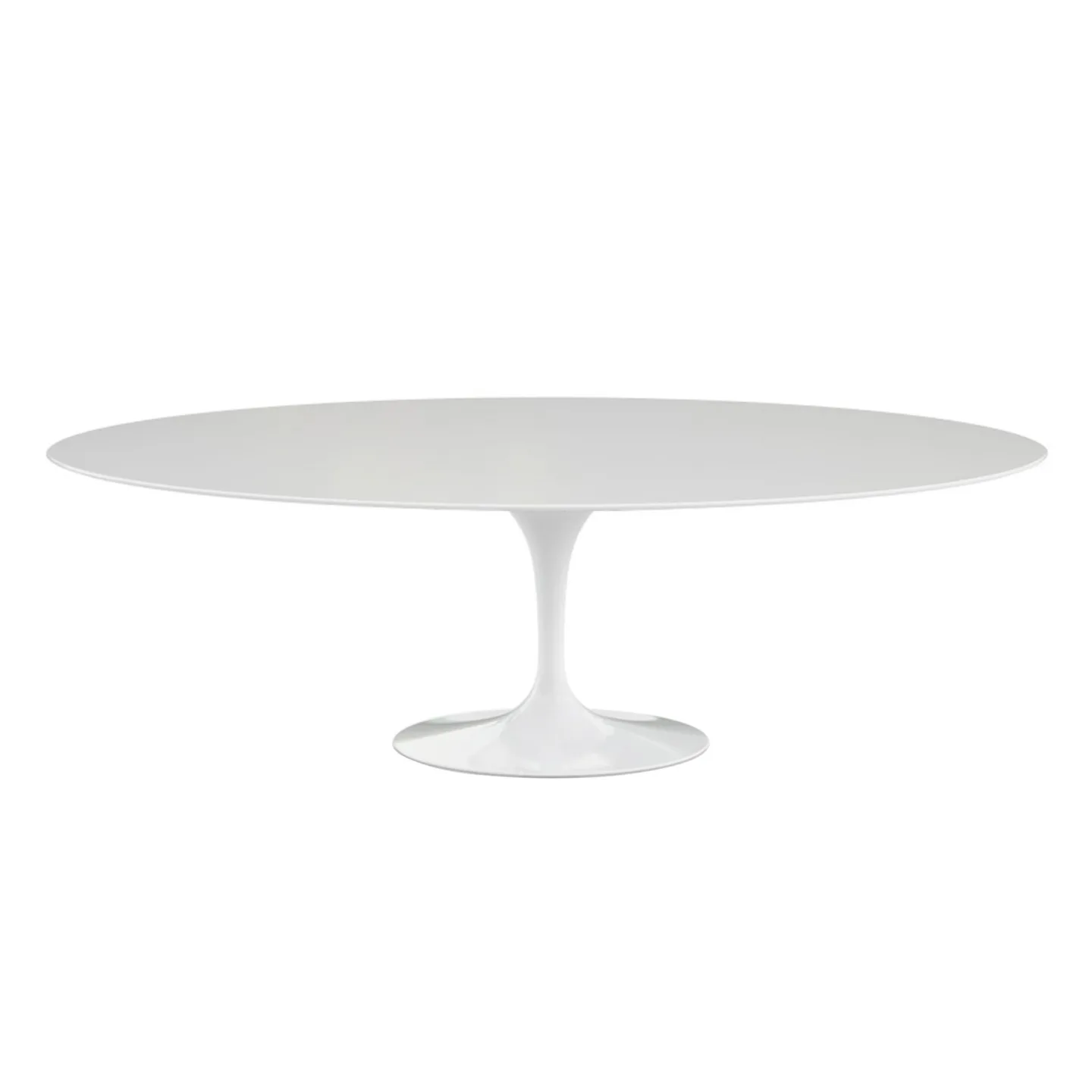 Knoll - Saarinen Oval Table - Matbord, 244 x 137 cm, Vitt underrede, skiva i Vit laminat - Matbord - Eero Saarinen - Vit - Laminat/Metall