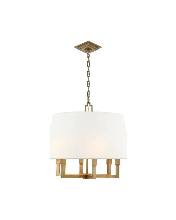 Square Tube Hanging Shade Antique Brass