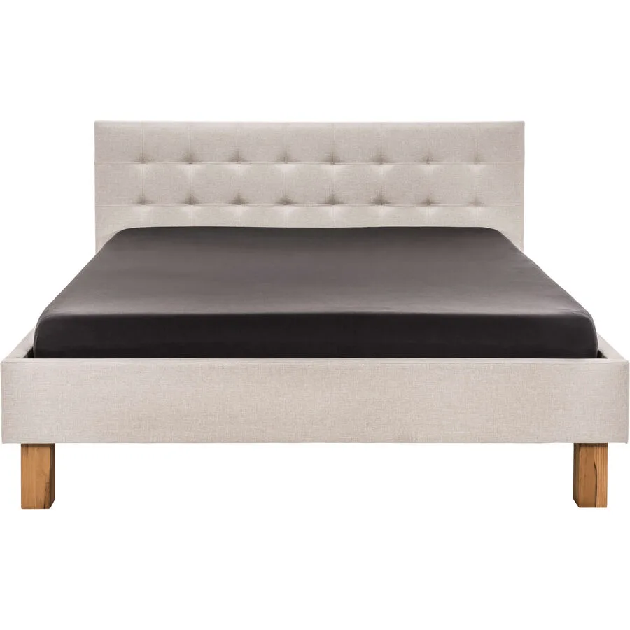 Hasena Bett Dream Pronto Beige / Braun Buche/Polyester/Stoff Massivholz 160 x 200 cm