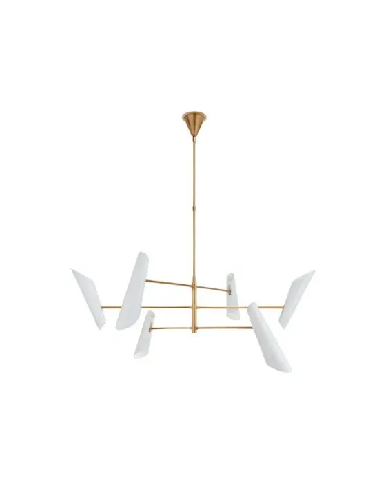 Franca Pivoting Chandelier Antique Brass/White Large