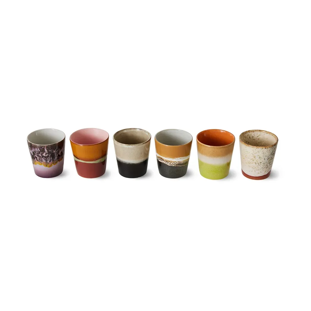 HKliving 70's Tasse 6er Pack Soil
