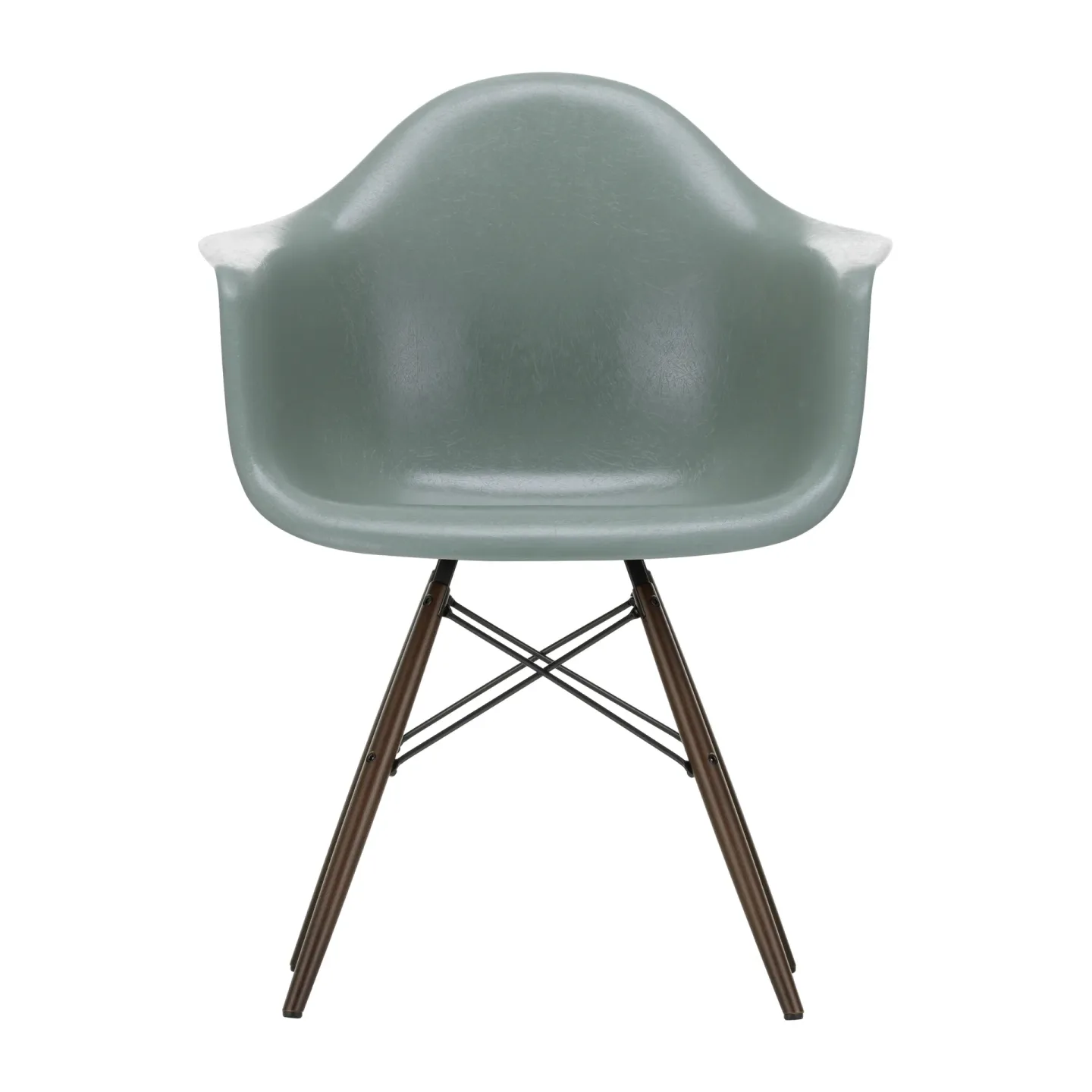 Vitra Eames Fiberglass Armchair DAW karmstol Sea foam green-dark maple