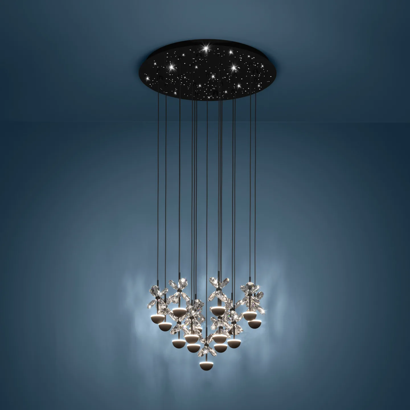 Pianopoli hengelampe svart 50x113 cm - EGLO Stars of Light - Spisestue - Design - Metall - Rund
