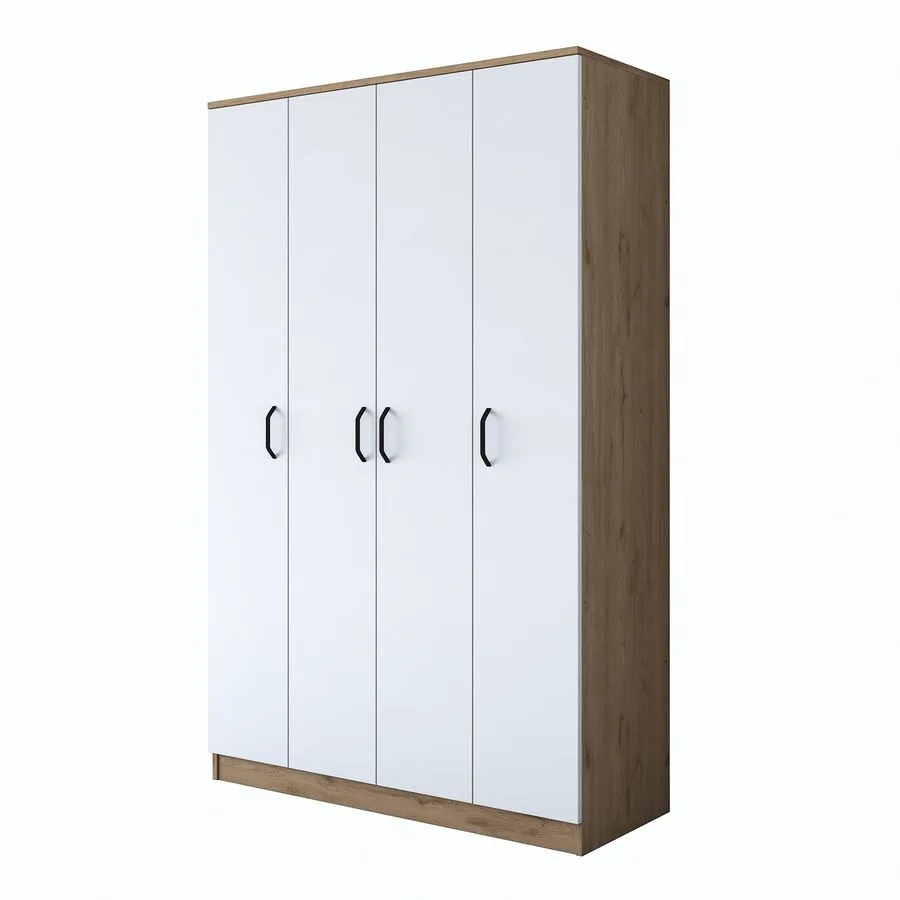 Kleiderschrank Uyumak Walnuss Melamin B 120 cm