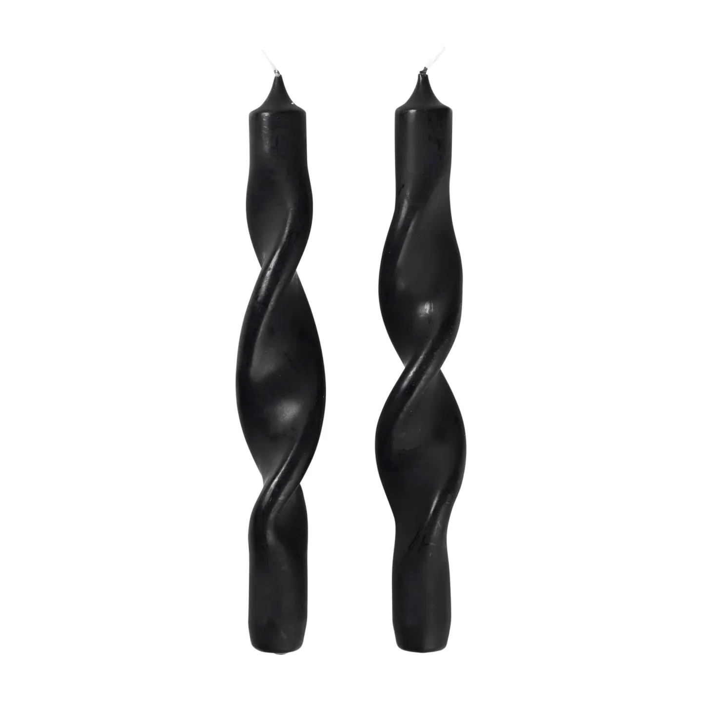 Broste Copenhagen Twist twisted candles gedrehte Kerze 23cm 2er Pack Simply black
