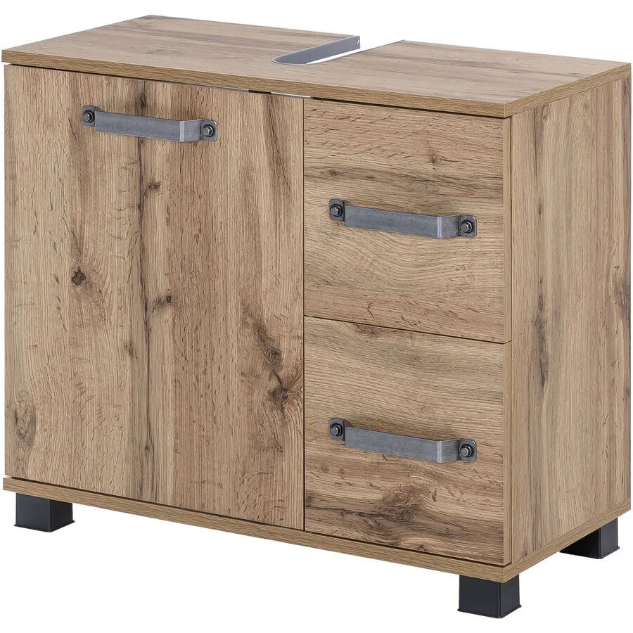 Waschbeckenunterschrank Esja eiche landhaus Holzwerkstoff B 65.1 T 32 H 59 cm