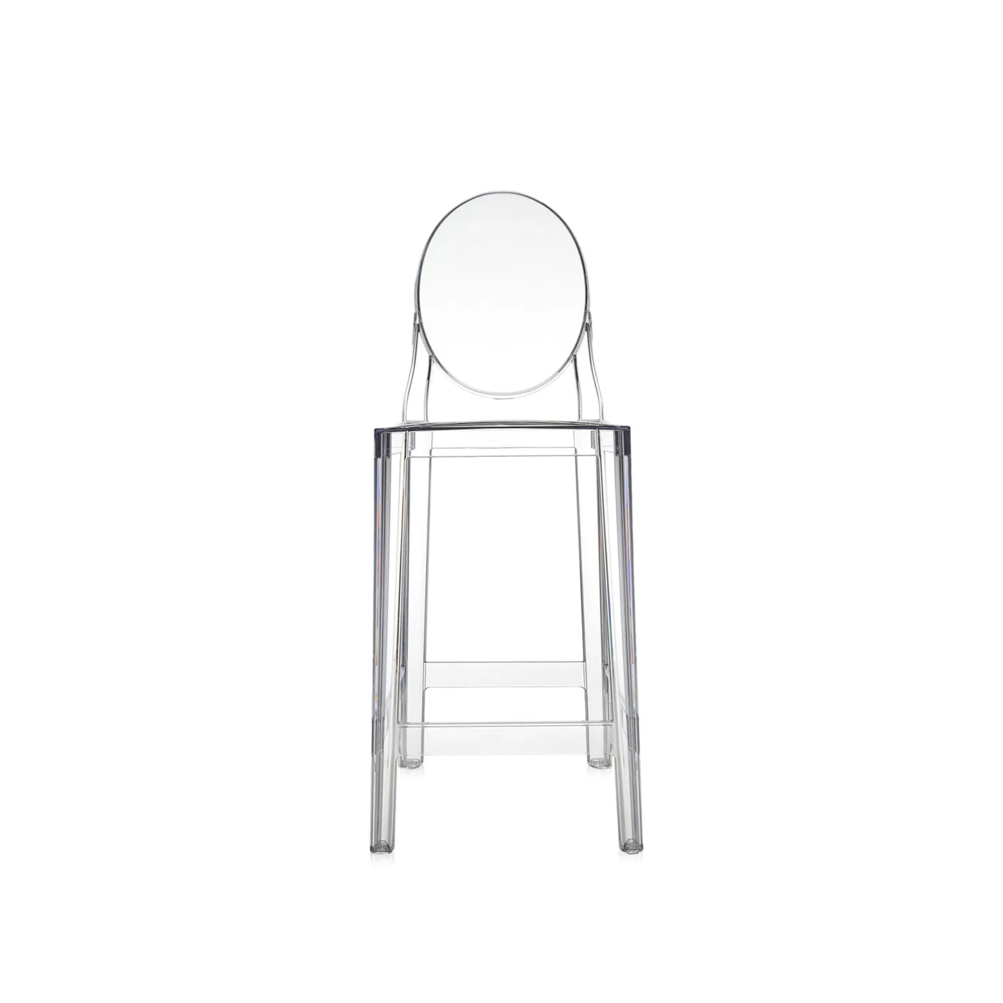 Kartell - One More Stool Oval Back Rest H.65 cm Crystal - Barstolar - Philippe Starck - Transparent - Plast