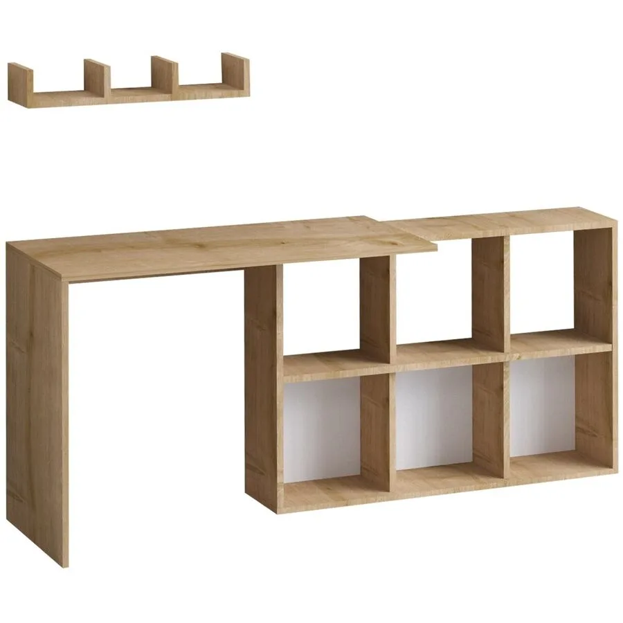 Schreibtisch Yemek eiche melaminbeschichtete Spanplatte B 74 T 45 cm