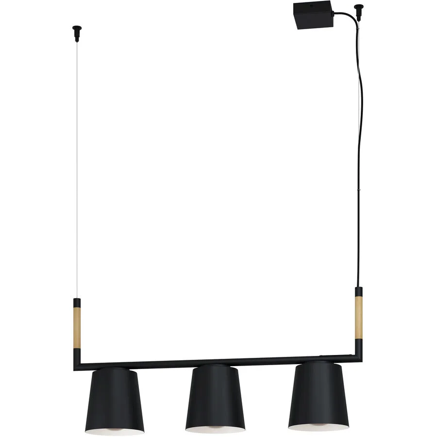 Eglo Pendellampe Lacey Braun/Schwarz Stahl/Holz 16 cm 110 cm - Material: Holz/Stahl