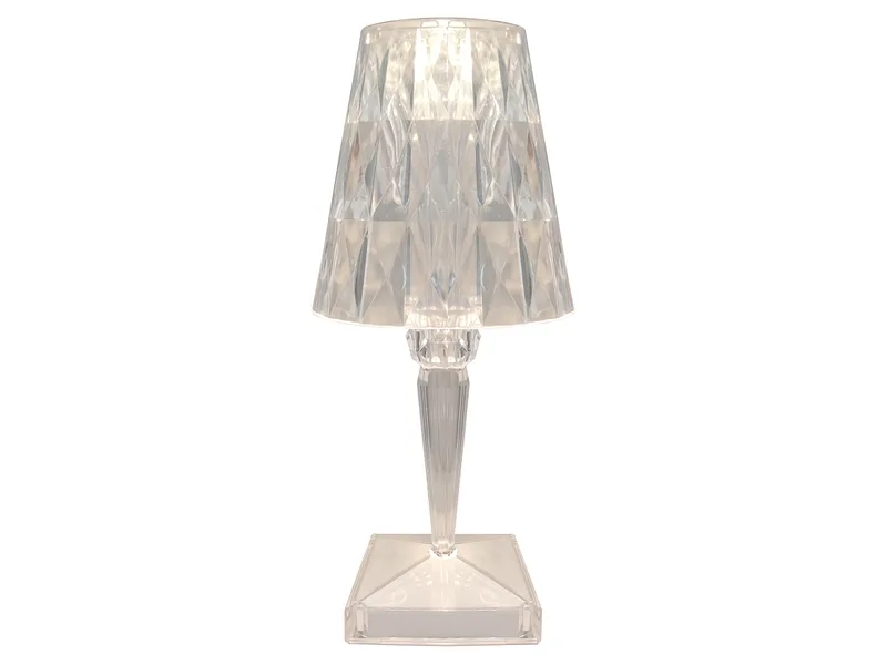 USB-aufladbare Lampe TIFFANY 26.5cm durchsichtig