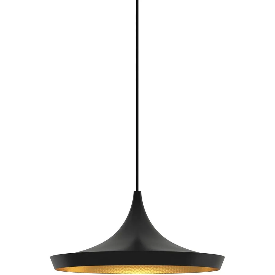 Tom Dixon Pendellampe Beat Wide Schwarz Messing - LED - Lichtfarbe: Warmweiss - LED Energiesparlampen