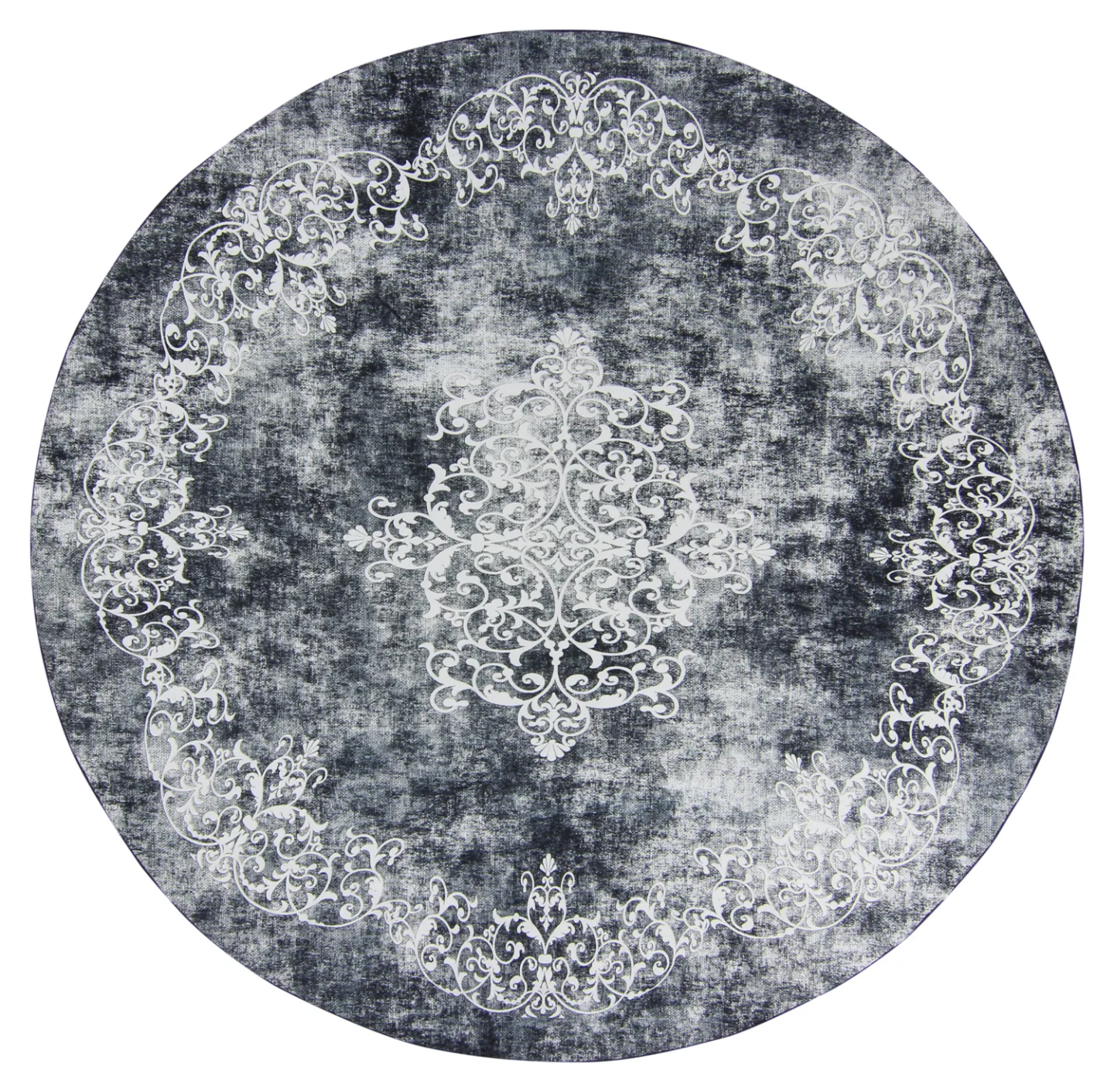 Rundt teppe - Santi (blågrå/hvit) (Størrelse: Ø 120 cm)