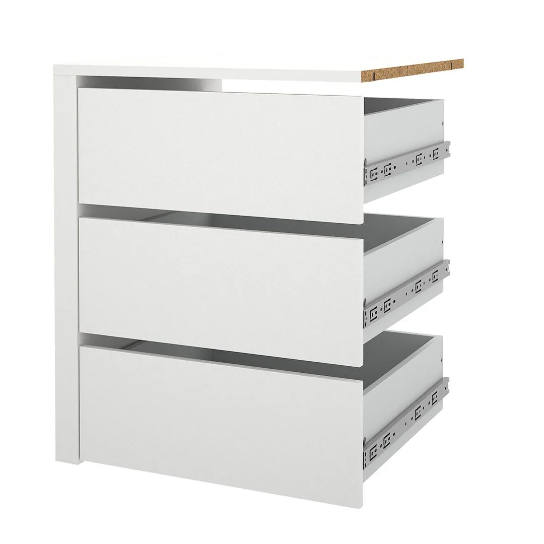 Catania Schubladeneinsatz 3 Schubladen 57 cm bis 120 cm Kleiderschrank weiß