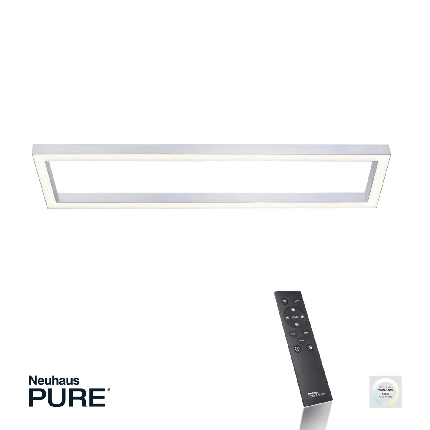Lines Square LED-Deckenlampe, diamond, 110 cm, CCT - PURE PURE Lines Square - Wohnzimmer - Modern - Metall - Eckig