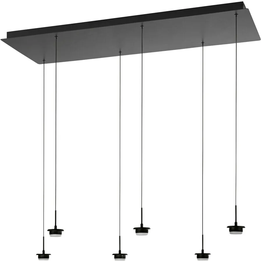 Pendellampe Cara Schwarz Metall 100 cm 200 cm - LED - Lichtfarbe: Extra warmweiss - Helles Neutralweiss - LED Energiesparlampen