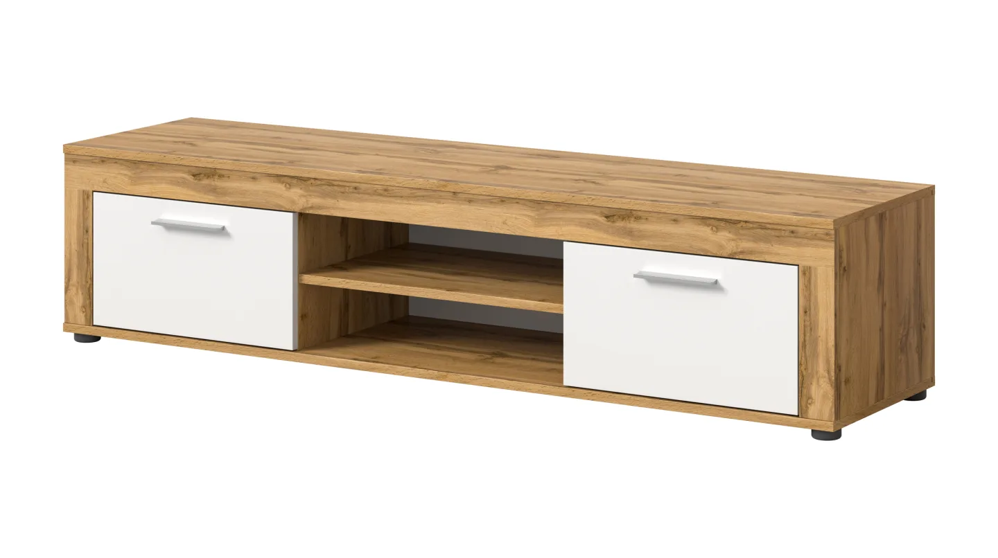 TV-Lowboard weiß Wotan Eiche 160 cm - JAM