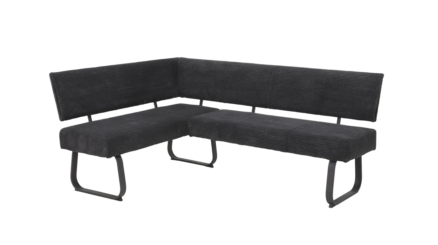 Eckbank Cord anthrazit 202 x 152 cm Bank - OLESSA