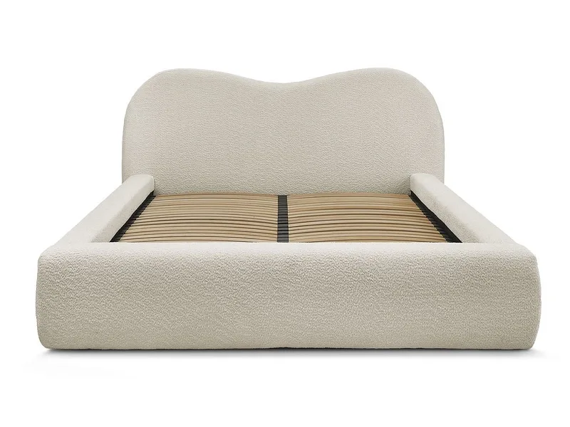 Kastenbett BOBOCHIC ORLANE 160x200cm boucle-stoff beige