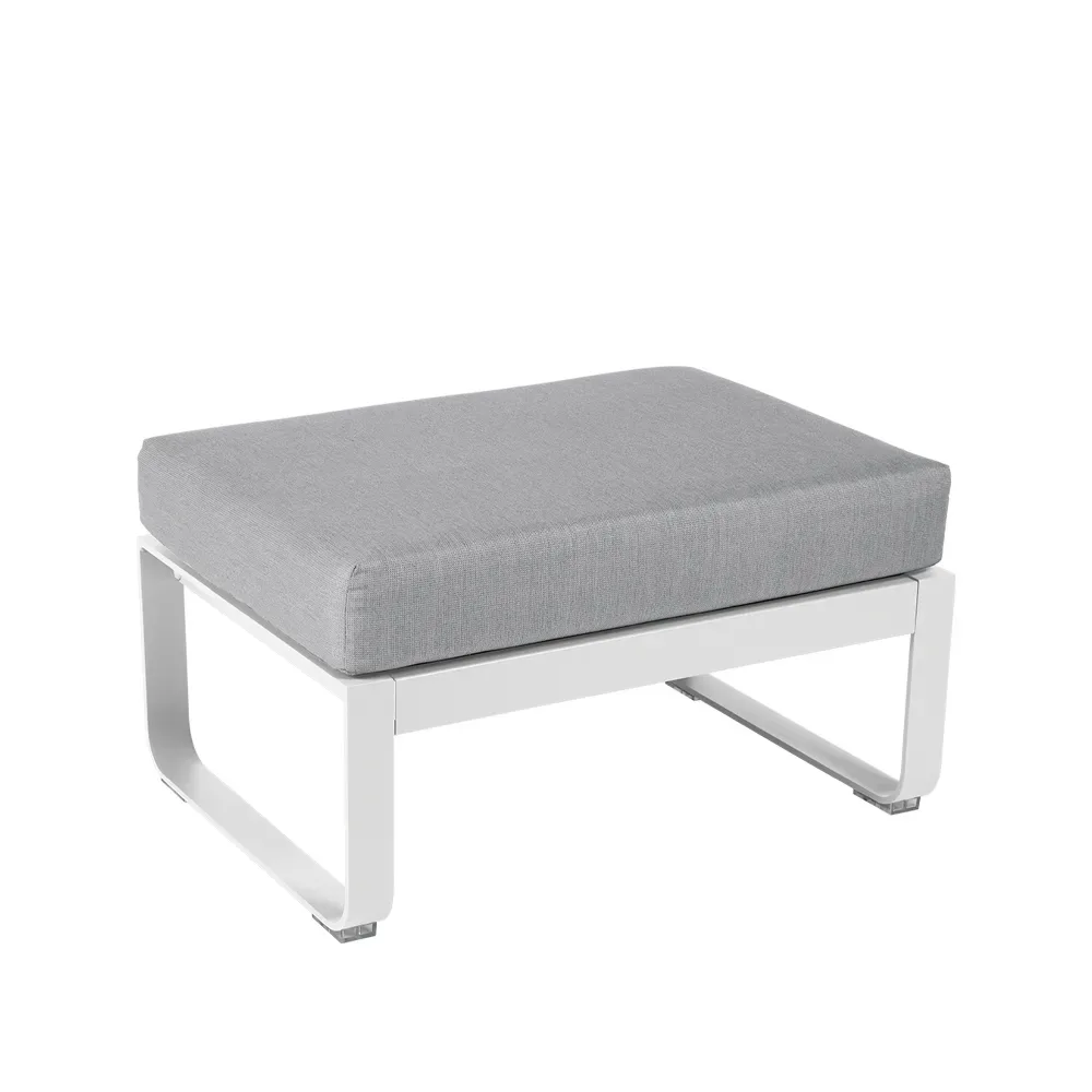 Fermob Bellevie 1-sits fotpall Cotton white (vit), flannel grey dyna