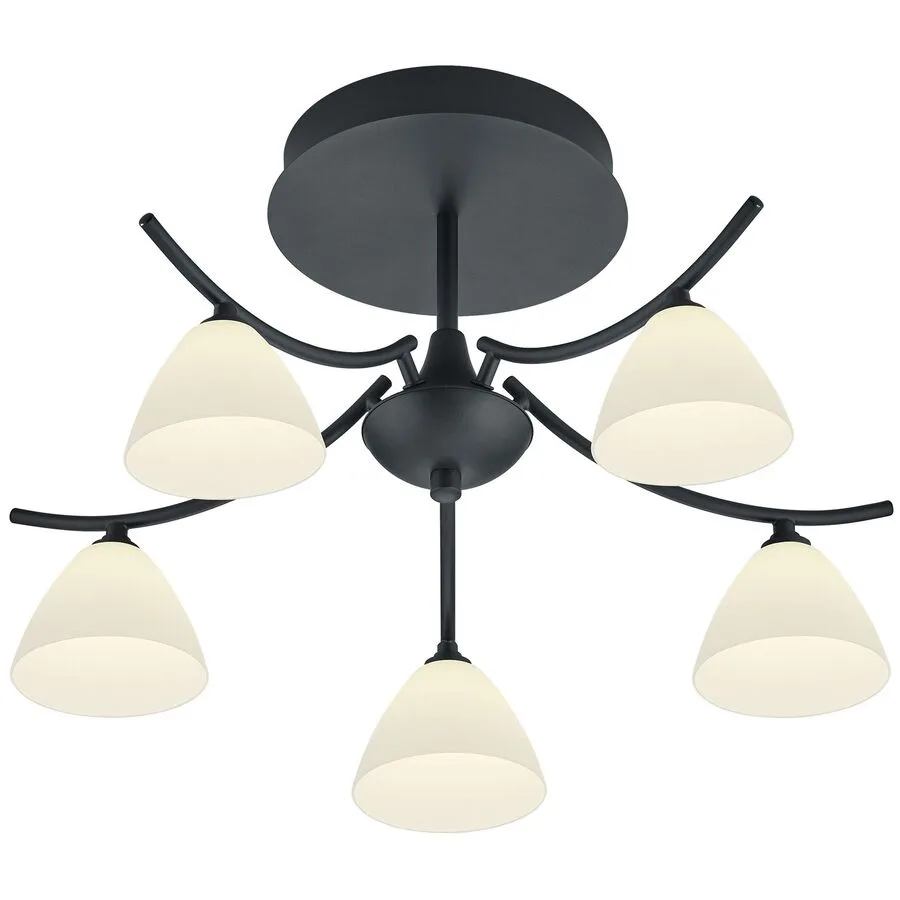 Deckenlampe Emmeline Schwarz Metall 53 cm 33 cm - LED - Lichtfarbe: Extra warmweiss - LED Energiesparlampen