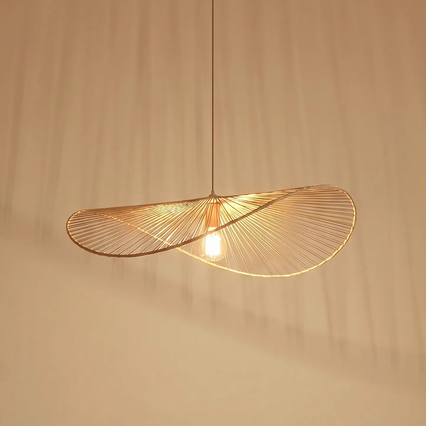 Valdorin hengelampe, lengde 75 cm, beige, papir - Lindby - Stue - Moderne - Papir / kartong - Med en lyskilde