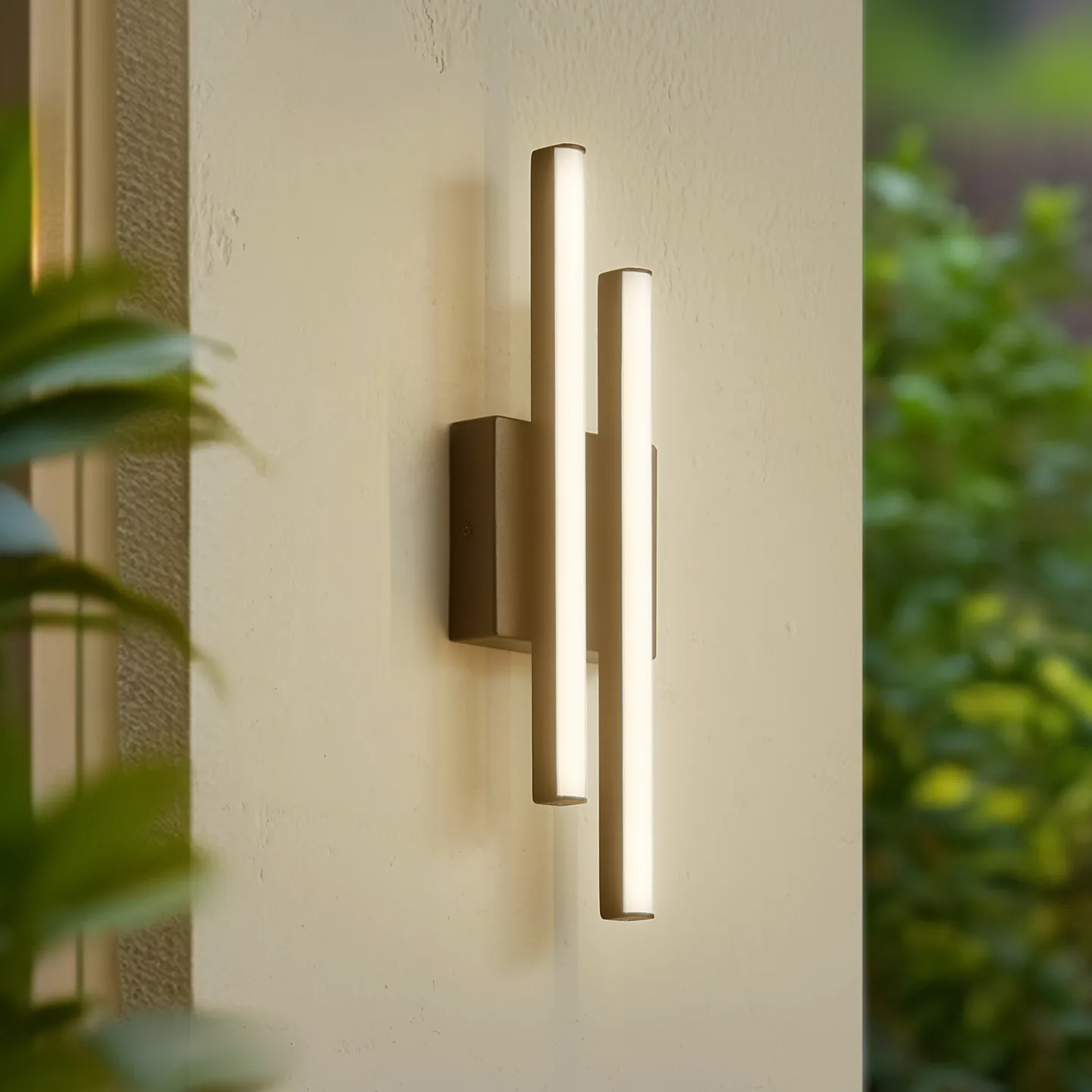 Abelia LED-utomhusvägglampa, svart, aluminium, stål – Lindby - Terrass - Modern - Med flera ljuskällor