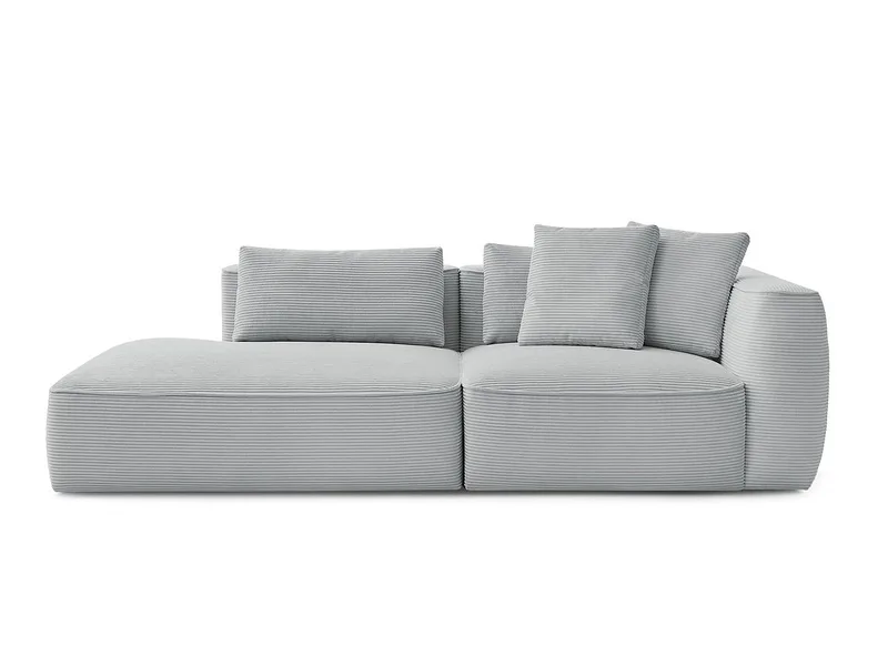 3er Sofa BOBOCHIC LEOPOLD Cord-Stoff hellgrau