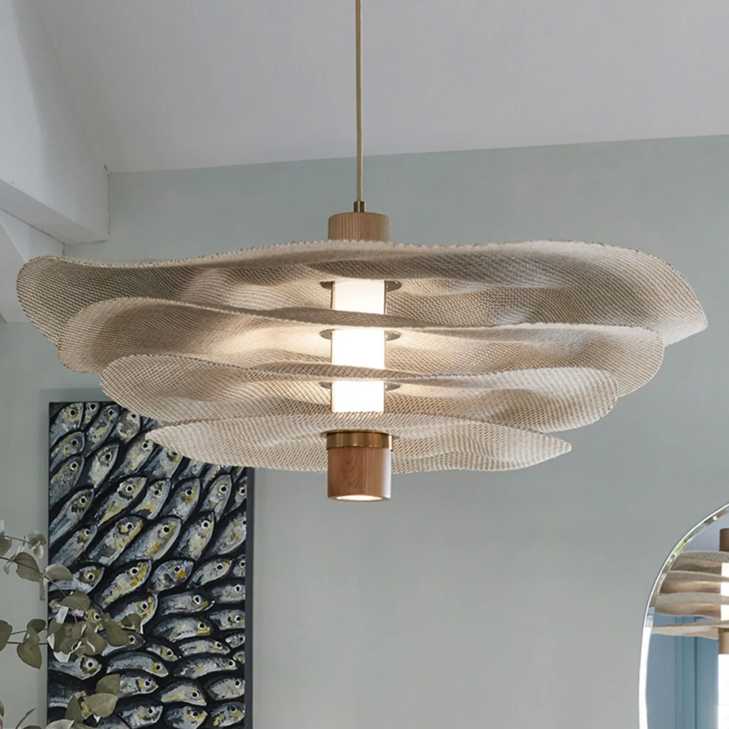 Rivage L Hängeleuchte 4-lagig Ø 78 cm - MARKET SET - Wohnzimmer - Design - Stoff / Textil - Einflammig