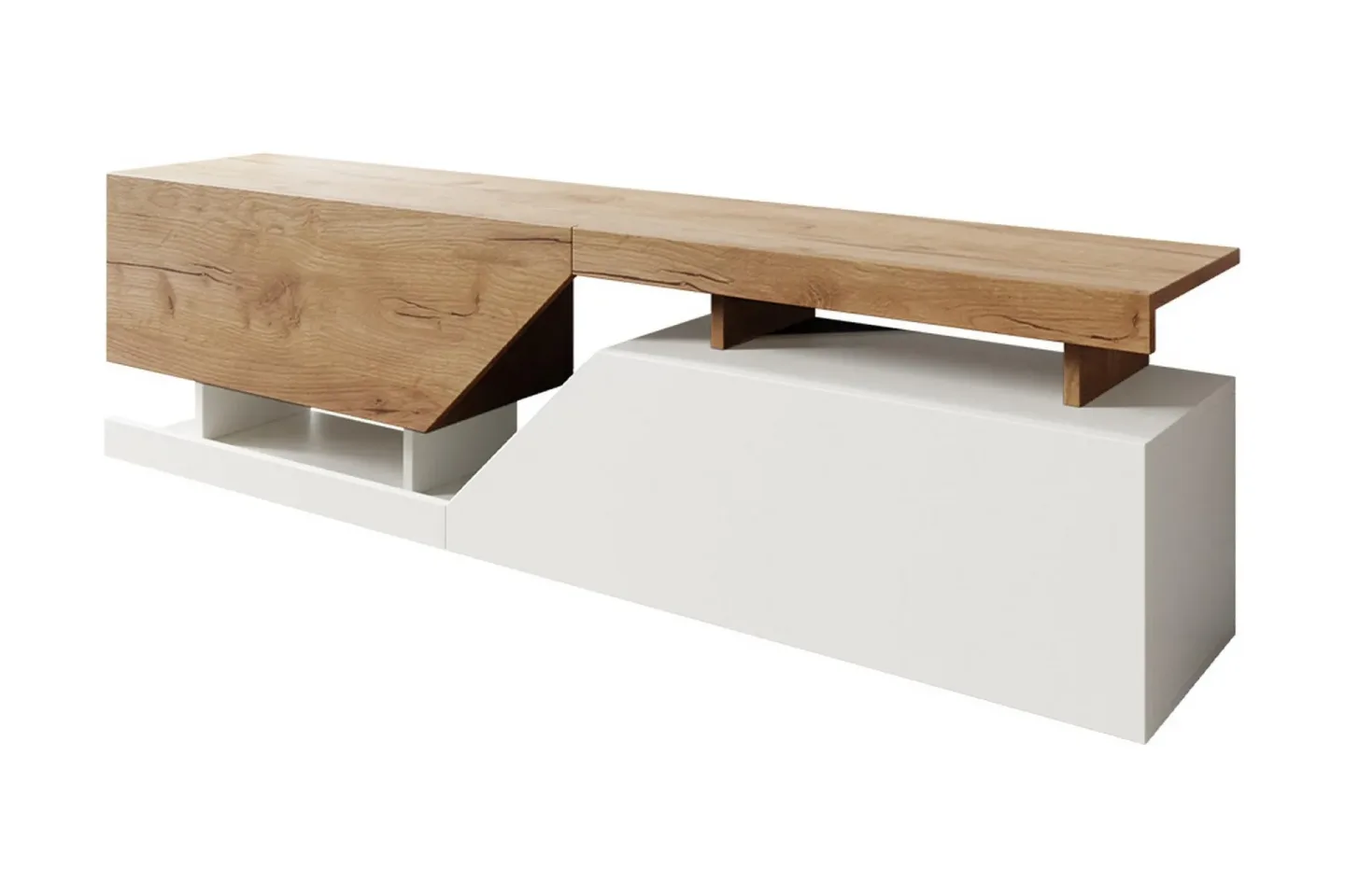 Ceelias Tv-bänk 160 cm - Natur/Vit