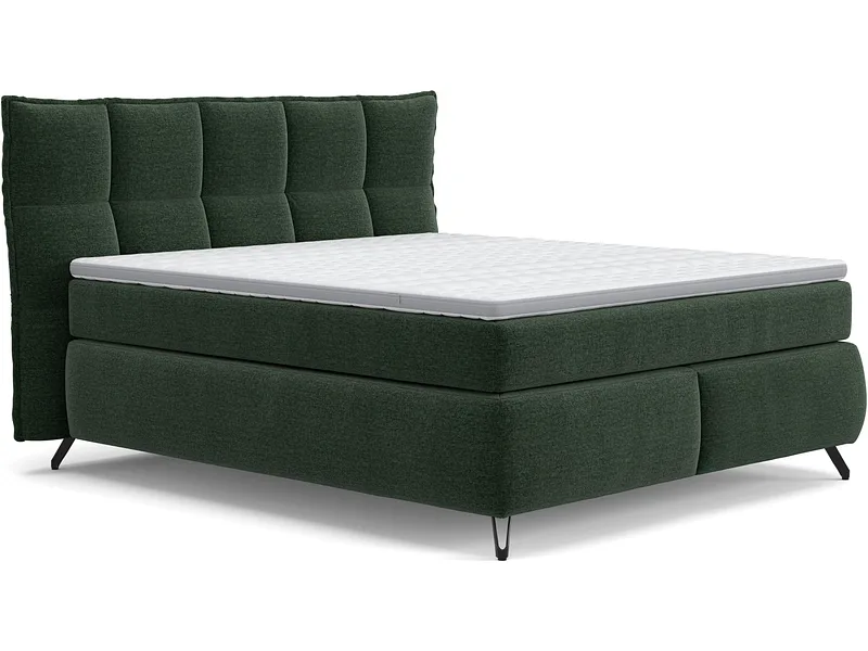 Boxspringbett SWISS HOME STYLE AGATA dunkelgrün 160x200cm flexibel
