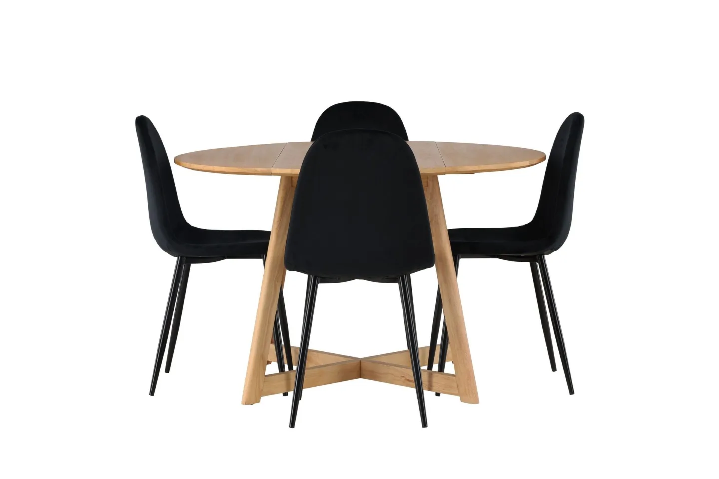 Yakidon Matgrupp 120 cm Rund med 4 Polar stolar - Svart
