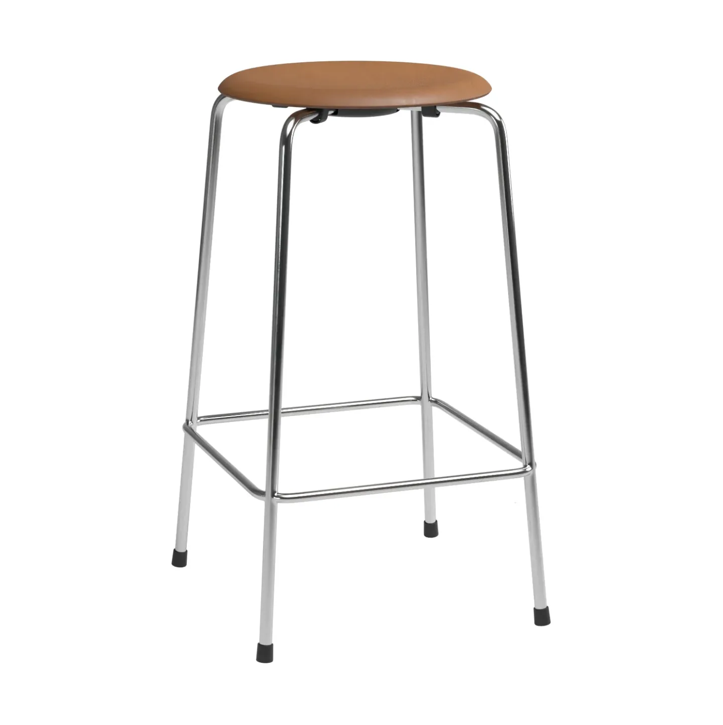 Fritz Hansen High Dot counter Stuhl 4 Beine Wildleder Walnuss-Chrom