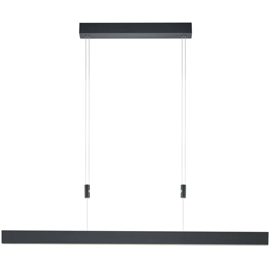 Pendellampe Delta Schwarz Metall 100 cm 150 cm - LED - Lichtfarbe: Extra warmweiss - LED Energiesparlampen