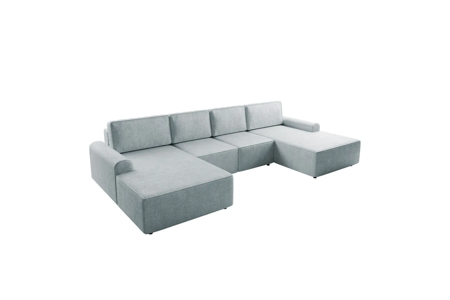 Bella Bäddsoffa Dubbeldivan 4-sits i Plysch - Grå